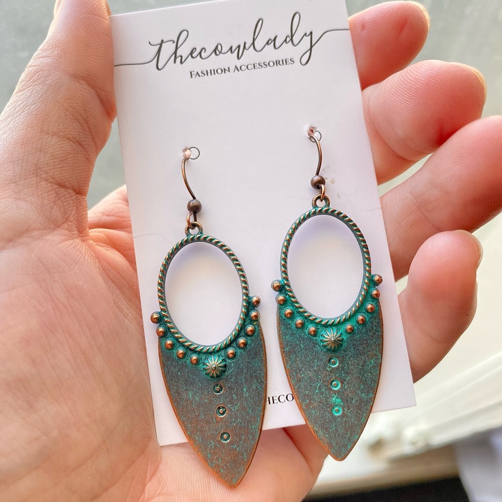 Turquoise Women’s Western Bohemian Jewelry Drop Cowgirl Teal Earrings Jewelry